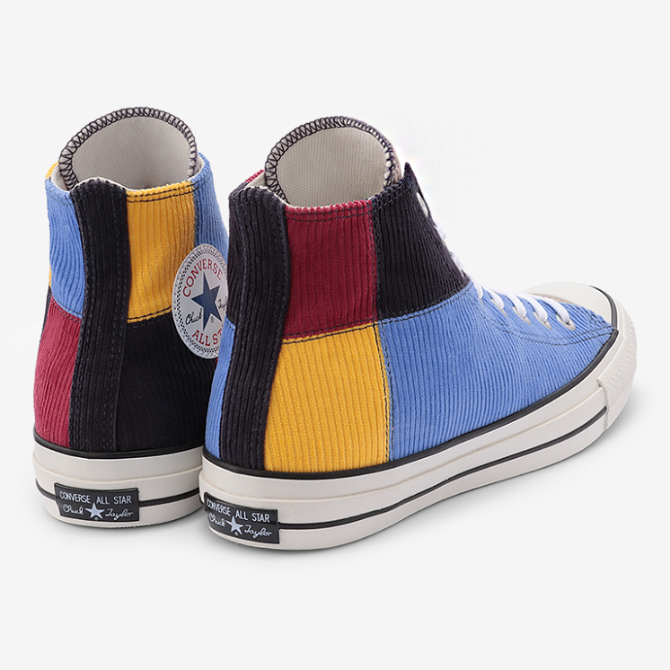 10/16 発売！様々な色のコーデュロイをブロックパターンで取り入れた CONVERSE ALL STAR 100 MULTICORDUROY HI (コンバース オールスター マルチコーデュロイ HI)