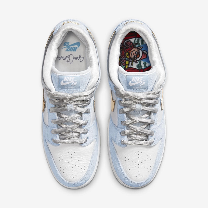 【12/18、12/19 発売】ショーン・クライヴァー × ナイキ SB ダンク ロー “ホワイト/サイコブルー” (Sean Cliver x NIKE SB DUNK LOW “White/Psychic Blue”) [DC9936-100]