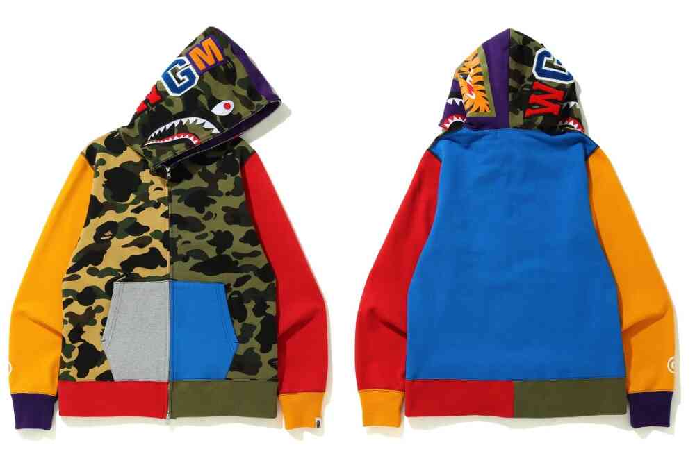 A BATHING APEから1ST CAMOを大胆なカラーブロッキングでクレイジーパターンに仕上げた「BAPE 1ST CAMO CRAZY ITEMS」が10/10発売 (ア ベイシング エイプ)