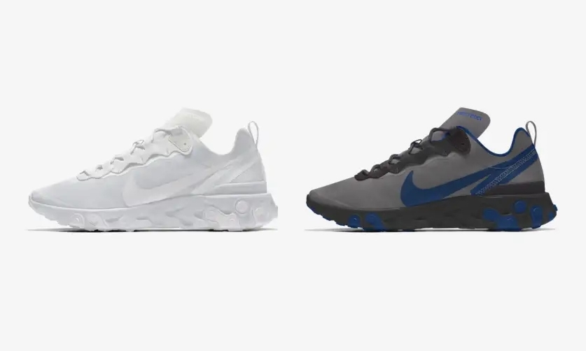 【NIKE BY YOU】メタリック調のアクセントが使用可能！ナイキ リアクト エレメント 55 (NIKE REACT ELEMENT 55) [CJ1496-991]