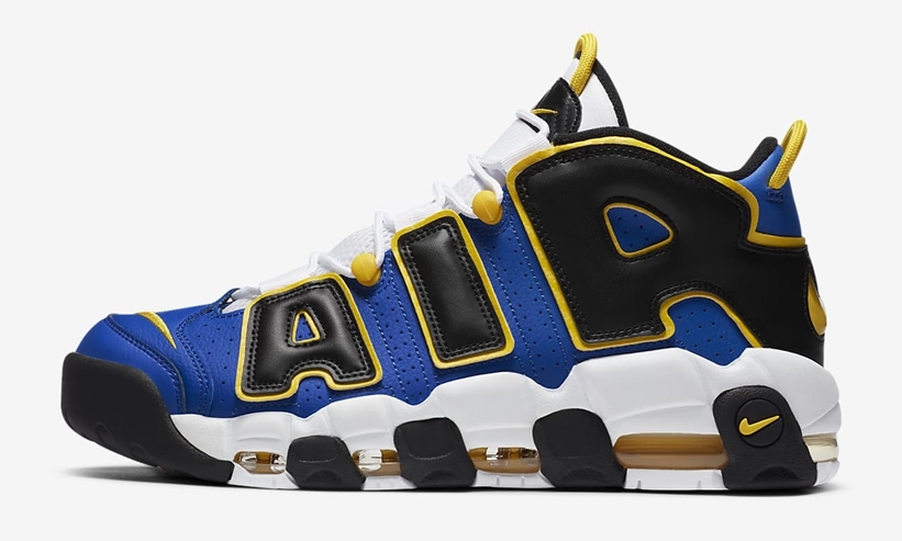 10/22 発売！ナイキ エア モア アップテンポ “ピース,ラブ,アンド バスケットボール” ロイヤル/イエロー (NIKE AIR MORE UPTEMPO “Peace, Love, and Basketball” Game Royal/Speed Yellow) [DC1399-400]