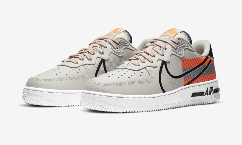 ナイキ エア フォース 1 リアクト ロー 3M LX “グレー/オレンジ” (NIKE AIR FORCE 1 REACT LOW 3M LX “Grey/Orange”) [CT3316-002]