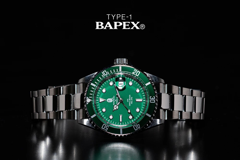 A BATHING APE オリジナルリストウォッチ「TYPE 1 BAPEX GREEN」が10/17から発売 (ア ベイシング エイプ)