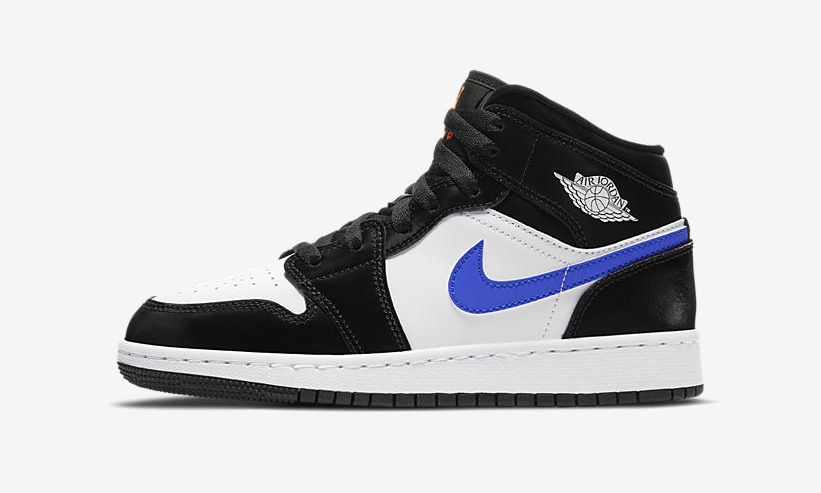 ナイキ GS エア ジョーダン 1 ミッド “ブラック/レーサーブルー/ホワイト/トータルオレンジ” (NIKE GS AIR JORDAN 1 MID “Black/Racer Blue/White/Total Orange”) [554725-084]