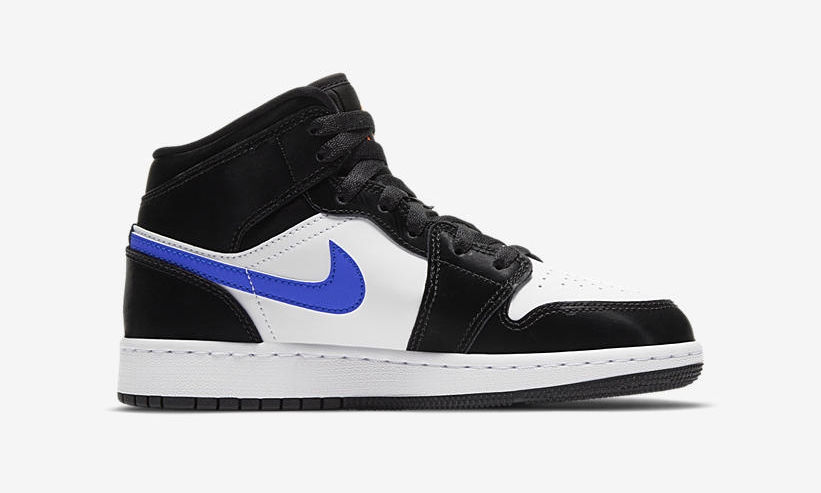 ナイキ GS エア ジョーダン 1 ミッド “ブラック/レーサーブルー/ホワイト/トータルオレンジ” (NIKE GS AIR JORDAN 1 MID “Black/Racer Blue/White/Total Orange”) [554725-084]