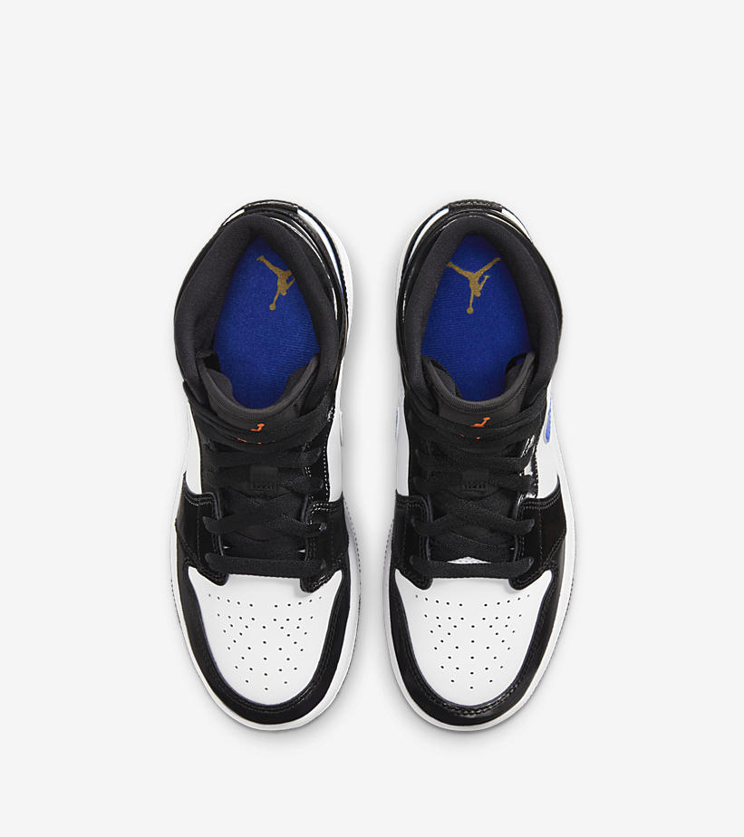 ナイキ GS エア ジョーダン 1 ミッド “ブラック/レーサーブルー/ホワイト/トータルオレンジ” (NIKE GS AIR JORDAN 1 MID “Black/Racer Blue/White/Total Orange”) [554725-084]