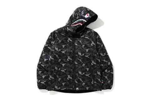 A BATHING APEからDIGITAL CAMOを使用したジャケット「DIGITAL CAMO SHARK PADDED HOODIE JACKET」が10/24から発売 (ア ベイシング エイプ)