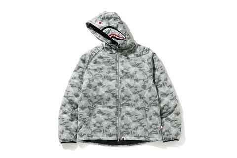 A BATHING APEからDIGITAL CAMOを使用したジャケット「DIGITAL CAMO SHARK PADDED HOODIE JACKET」が10/24から発売 (ア ベイシング エイプ)