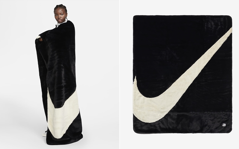 国内 11/5 発売！スウッシュを表現したNIKE “Plush Fake Fur Blanket” Black/Fossil (ナイキ “プラッシュ フェイクファー ブランケット”) [CZ4549-010]