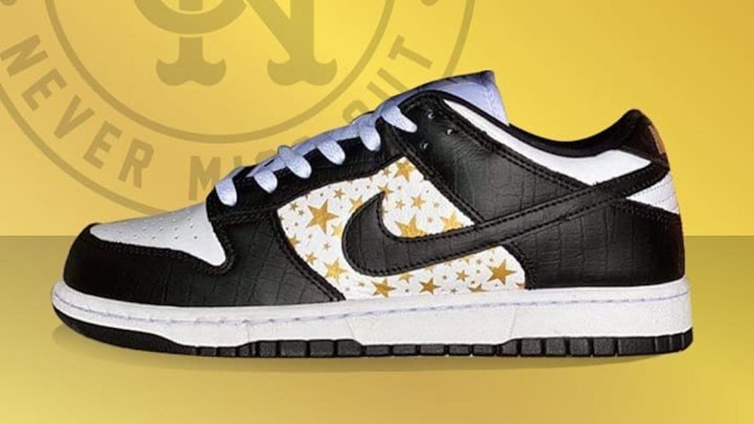 国内 3/6 発売！シュプリーム × ナイキ SB ダンク ロー OG QS “クロコスキン/ゴールドスター” (SUPREME NIKE SB DUNK LOW OG QS “Croc Skin/Gold Stars”) [DH3228-100,101,102,103]