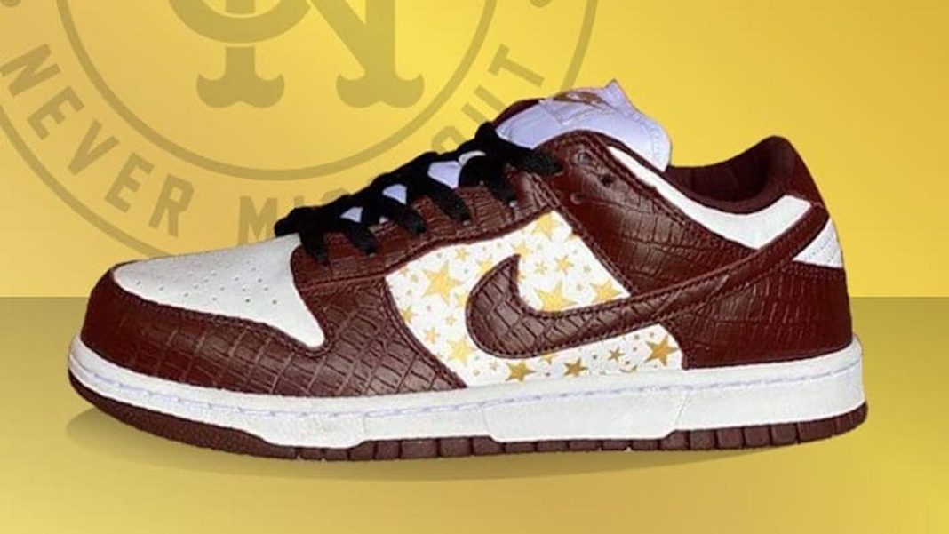 国内 3/6 発売！シュプリーム × ナイキ SB ダンク ロー OG QS “クロコスキン/ゴールドスター” (SUPREME NIKE SB DUNK LOW OG QS “Croc Skin/Gold Stars”) [DH3228-100,101,102,103]