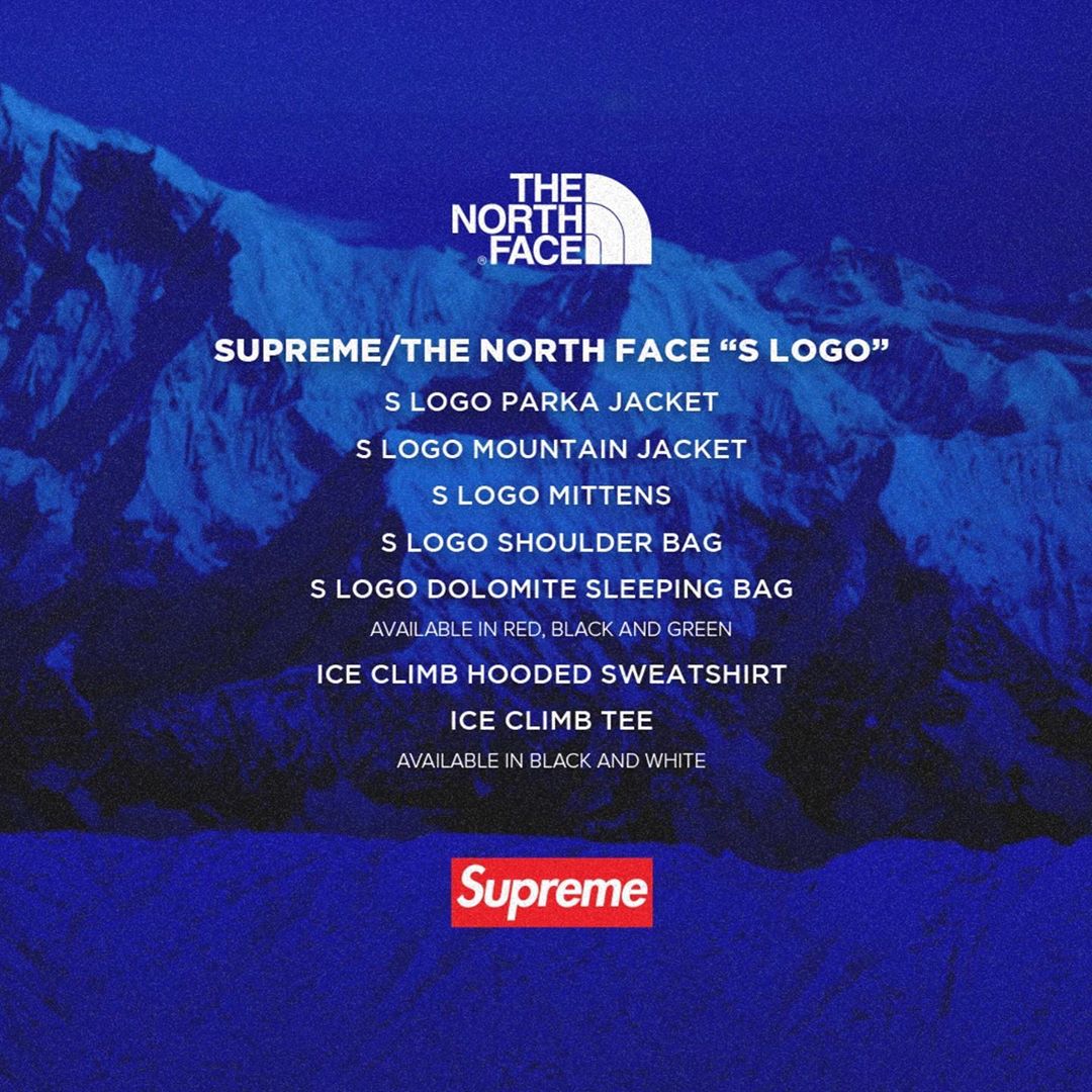 【国内 10/31発売】SUPREME × THE NORTH FACE 2020 F/W (シュプリーム ザ・ノース・フェイス 2020年 秋冬)