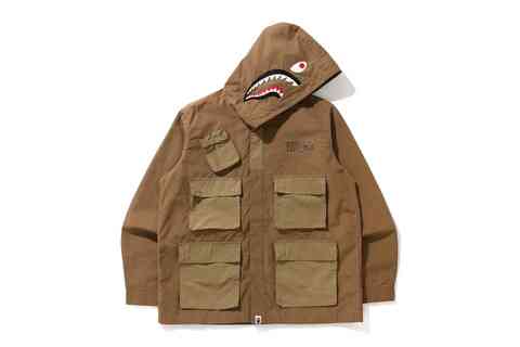 A BATHING APEからシャークフーディをあしらったジャケット「SHARK MULTI POCKET WIDE JACKET」が10/31発売 (ア ベイシング エイプ)