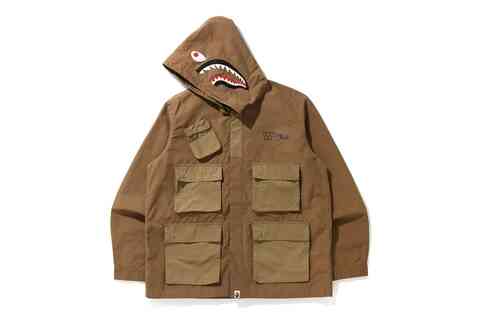 A BATHING APEからシャークフーディをあしらったジャケット「SHARK MULTI POCKET WIDE JACKET」が10/31発売 (ア ベイシング エイプ)