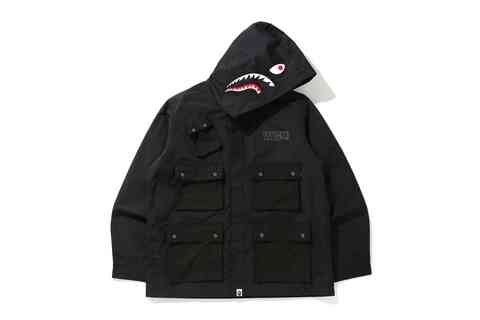 A BATHING APEからシャークフーディをあしらったジャケット「SHARK MULTI POCKET WIDE JACKET」が10/31発売 (ア ベイシング エイプ)