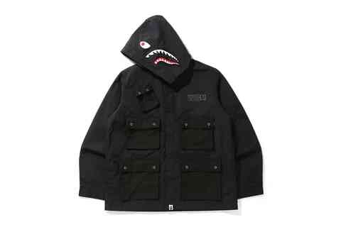 A BATHING APEからシャークフーディをあしらったジャケット「SHARK MULTI POCKET WIDE JACKET」が10/31発売 (ア ベイシング エイプ)