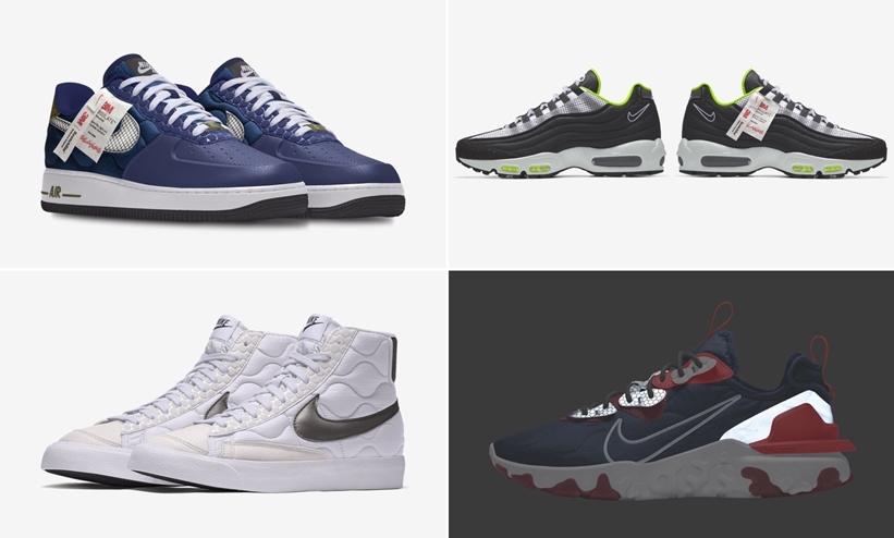 【NIKE BY YOU】冬用に保温性を高め、再帰反射を採用した、NIKE AIR FORCE 1 LOW/AIR MAX 95/BLAZER MID/REACT VISION (ナイキ エア フォース 1 /エア マックス /ブレーザー/リアクトビジョン)