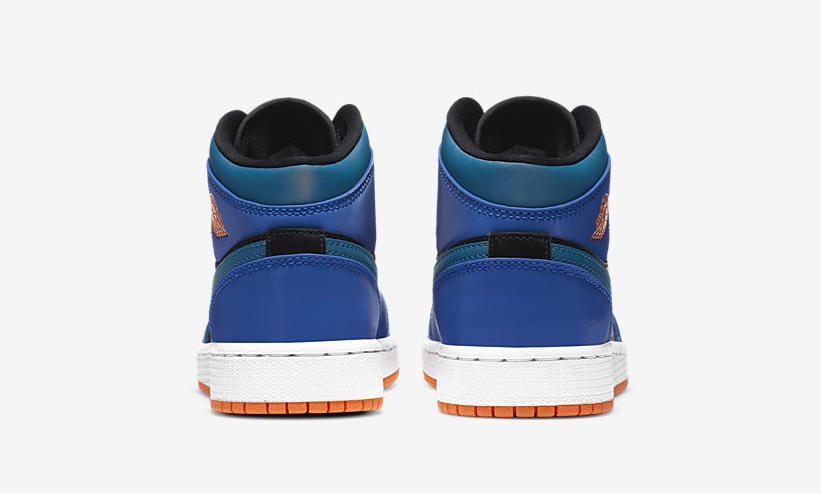 ナイキ GS エア ジョーダン 1 ミッド “レーシングブルー/ブラック/ダッチオレンジ” (NIKE GS AIR JORDAN 1 MID “Racing Blue/Black/Dutch Orange”) [554725-440]