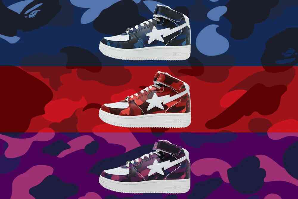 BAPE STA MID カットモデルにCOLOR CAMOをあしらった「COLOR CAMO BAPE STA MID」が11/7発売 (A BATHING APE ア ベイシング エイプ)