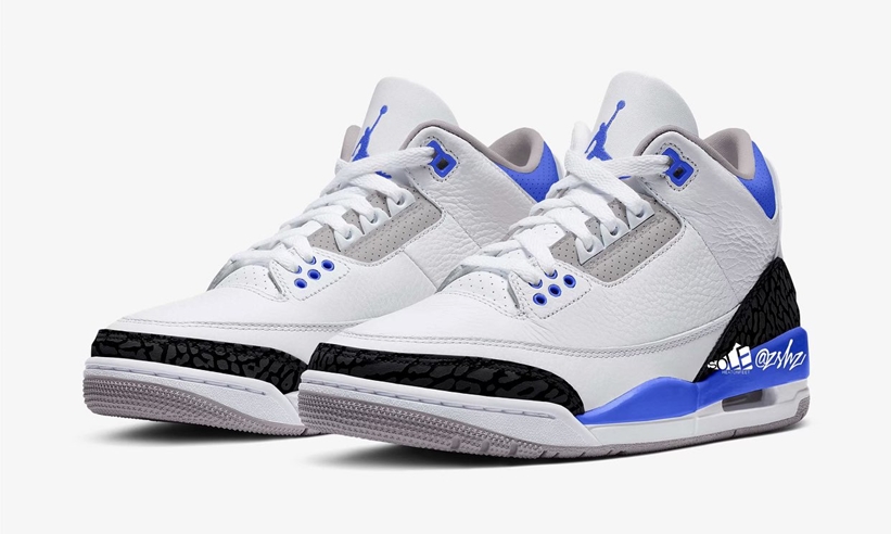 【国内 7/10 発売】ナイキ エア ジョーダン 3 レトロ “ホワイト/ブラック/レーサーブルー” (NIKE AIR JORDAN 3 RETRO “White/Black/Cement Grey/Racer Blue”) [CT8532-145]