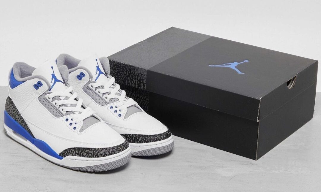 【国内 7/10 発売】ナイキ エア ジョーダン 3 レトロ “ホワイト/ブラック/レーサーブルー” (NIKE AIR JORDAN 3 RETRO “White/Black/Cement Grey/Racer Blue”) [CT8532-145]