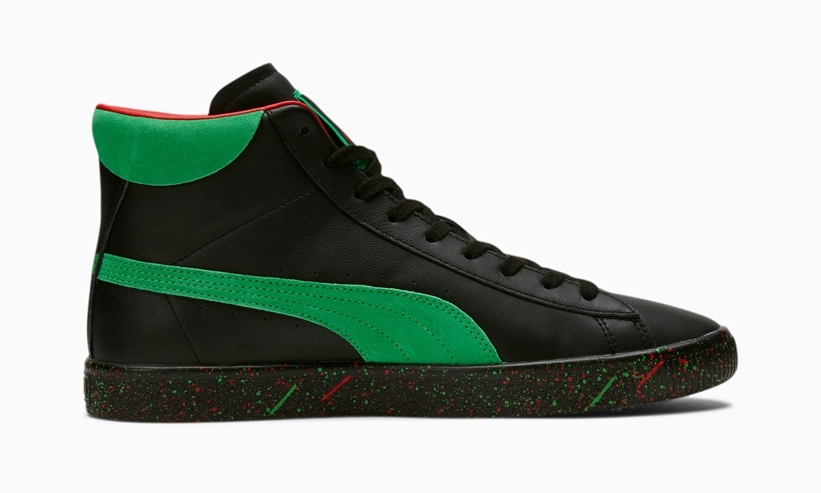 11/19 発売！映画「エルフ」× プーマ クライド ミッド “ブラック/グリーン” (Elf PUMA CLYDE MID “Puma Black/Bright Green”) [381313-01]