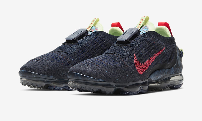 ナイキ エア ヴェイパーマックス 2020 フライニット “オブシディアン/サイレンレッド/ベアリーボルト” (NIKE AIR VAPORMAX 2020 FLYKNIT “Obsidian/Siren Red/Barely Volt”) [CW1765-400]