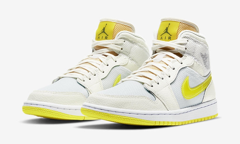 ナイキ エア ジョーダン 1 ミッド SE "セイル/ライトボルテージイエロー2" (NIKE AIR JORDAN 1 MID SE "Sail/Light Voltage Yellow II") [DB2822-107]