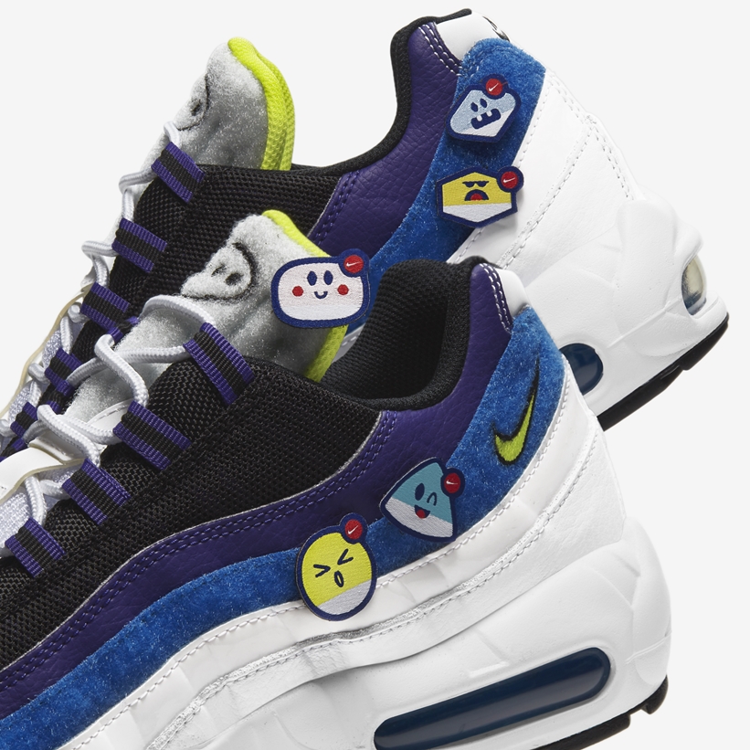 【国内 3/1 発売】ナイキ エア マックス 95 “顔文字/ホワイト/ブラック/ブルー” (NIKE AIR MAX 95 “Kaomoji/White/Black/Blue”) [DD9600-100]