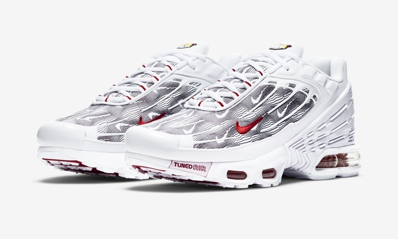 ナイキ エア マックス プラス 3 “ホワイト/ブラック/レッド” (NIKE AIR MAX PLUS 3 “White/Black/Red” Topography Pack) [DH4107-100]