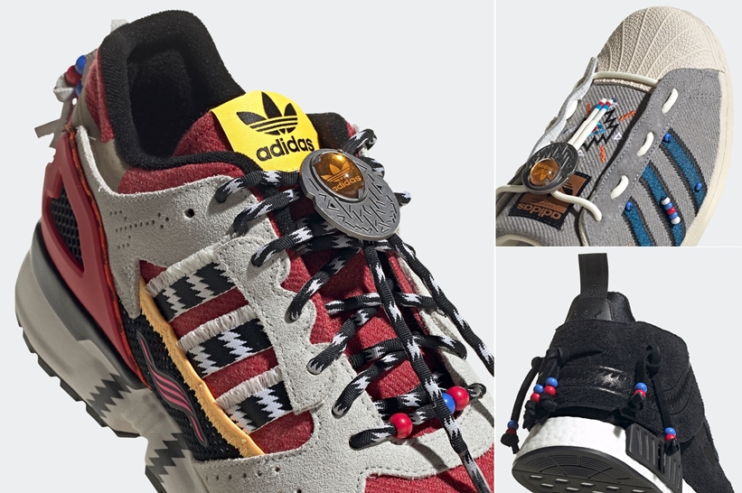 ネイティブアメリカンのカルチャーから着想を得た adidas Originals NMD_C1/ZX 10000/SUPERSTAR LACELESS (アディダス オリジナルス Native American エヌ エム ディー/ゼットエックス 10000/スーパースター レースレス) [G55725,G55726,S29064]