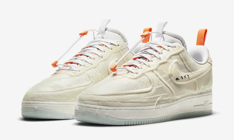 ナイキ エア フォース 1 ロー エクスペリメンタル “ホワイト/セイル/アトミックオレンジ” (NIKE AIR FORCE 1 LOW EXPERIMENTAL “White/Sail/Atomic Orange”) [CV1754-100]