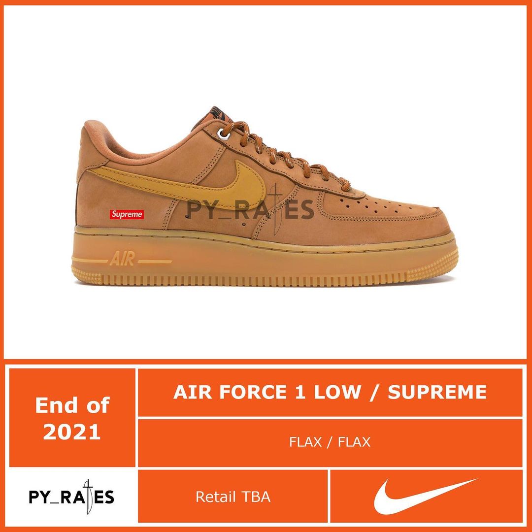 海外 9/2、国内 9/4 発売予定？SUPREME × NIKE AIR FORCE 1 LOW “Flax” (シュプリーム ナイキ エア フォース 1 ロー “フラックス” 2021)