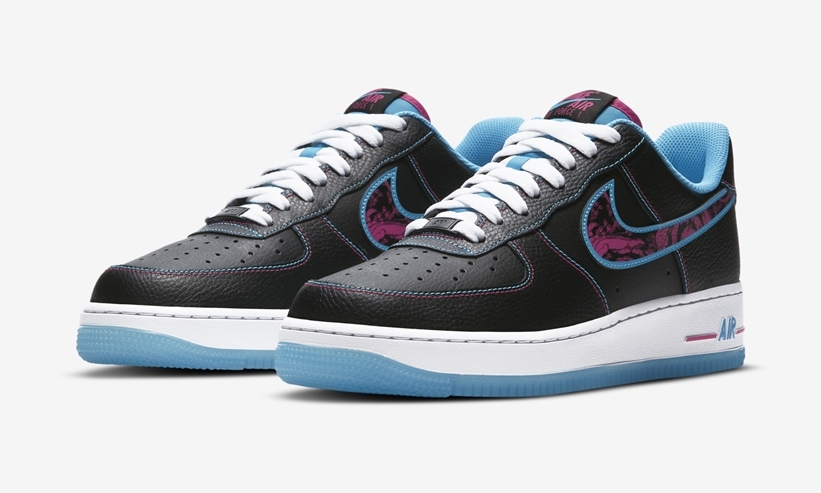 ナイキ エア フォース 1 ロー “ブラック/ブルー/ピンク” (NIKE AIR FORCE 1 LOW “Black/Blue/Pink”) [DD9183-001]