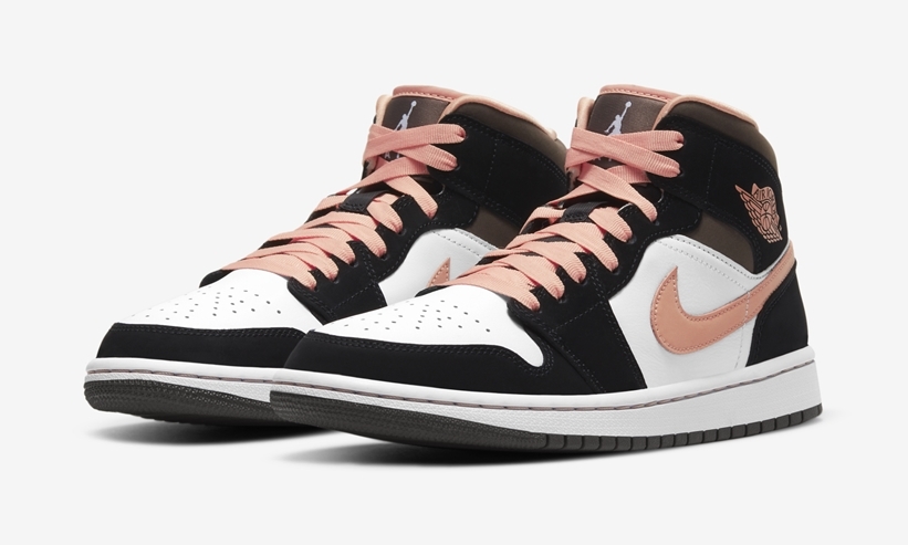 ナイキ エア ジョーダン 1 ミッド “ブラック/ホワイト/ブラウン/ピンク” (NIKE AIR JORDAN 1 MID “Black/White/Brown/Pink”) [DH0210-100]