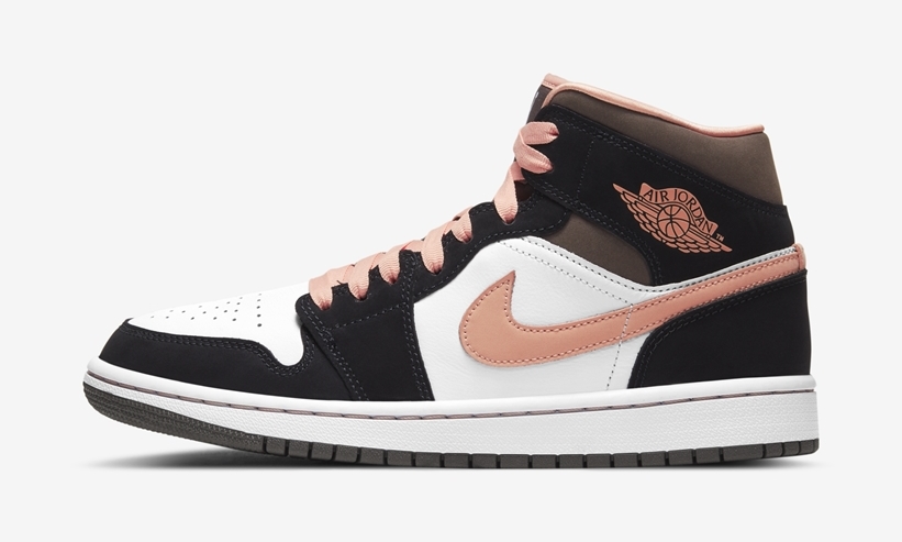 ナイキ エア ジョーダン 1 ミッド “ブラック/ホワイト/ブラウン/ピンク” (NIKE AIR JORDAN 1 MID “Black/White/Brown/Pink”) [DH0210-100]