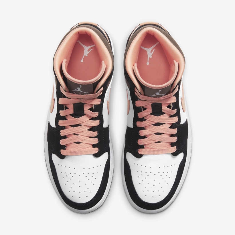 ナイキ エア ジョーダン 1 ミッド “ブラック/ホワイト/ブラウン/ピンク” (NIKE AIR JORDAN 1 MID “Black/White/Brown/Pink”) [DH0210-100]