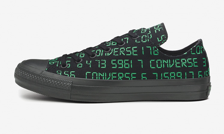 パソコンディスプレイに羅列された緑色のデジタルコードをイメージした CONVERSE ALL STAR 100 GREENCODE OX (コンバース オールスター 100 グリーンコード OX)