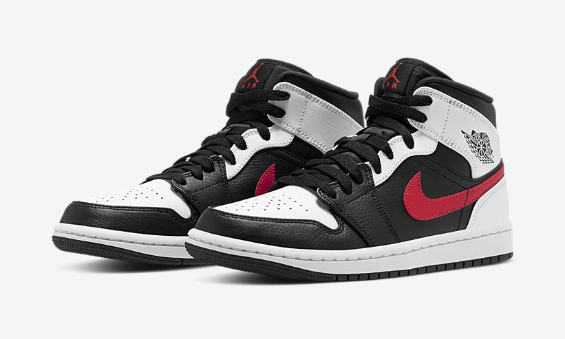 ナイキ エア ジョーダン 1 ミッド "ブラック/チリレッド/ホワイト" (NIKE AIR JORDAN 1 MID "Black/Chile Red/White") [554724-075]