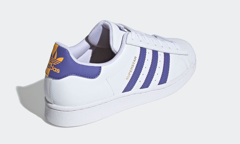 12/19 発売！左右非対称のアクセント adidas Originals SUPERSTAR “White/Blue/Purple” (アディダス オリジナルス スーパースター “ホワイト/ブルー/パープル”) [FX5526,FX5529]