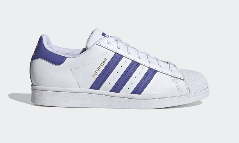 12/19 発売！左右非対称のアクセント adidas Originals SUPERSTAR “White/Blue/Purple” (アディダス オリジナルス スーパースター “ホワイト/ブルー/パープル”) [FX5526,FX5529]