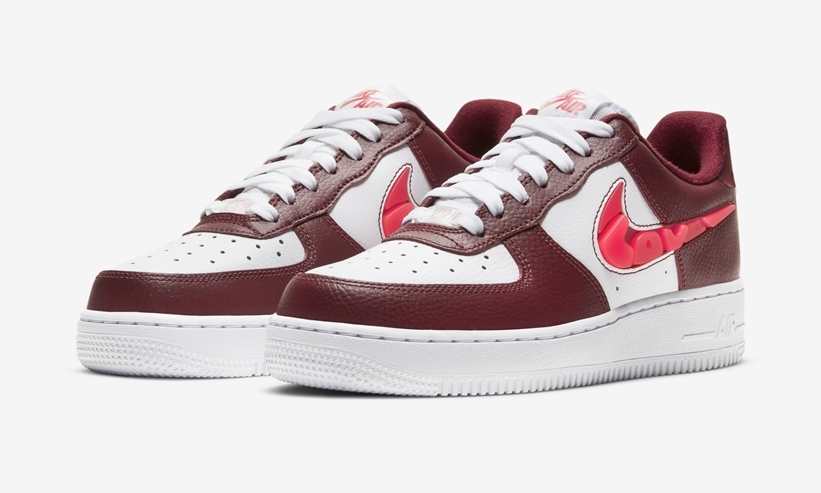 ナイキ エア フォース 1 07 ロー SE “ラブ・フォー・オール” バーガンディ/ホワイト (NIKE AIR FORCE 1 07 LOW SE “Love For All” Burgundy/White) [CV8482-600]