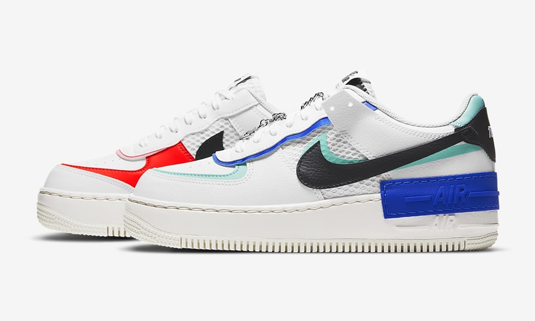 ナイキ ウィメンズ エア フォース 1 ロー シャドウ “ホワイト/チリレッド/サンセットパルス” (NIKE WMNS AIR FORCE 1 LOW SHADOW “White/Chile Red/Sunset Pulse”) [DH1965-100]