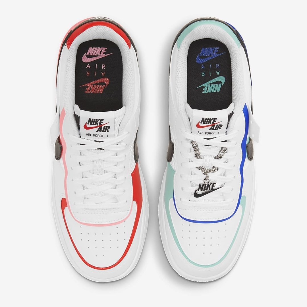 ナイキ ウィメンズ エア フォース 1 ロー シャドウ “ホワイト/チリレッド/サンセットパルス” (NIKE WMNS AIR FORCE 1 LOW SHADOW “White/Chile Red/Sunset Pulse”) [DH1965-100]