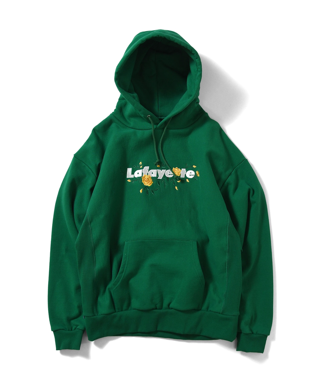 Lafayetteのコアロゴとローズの刺繍をバランスよく配したLafayette ROSE LOGO US COTTON HOODED SWEATSHIRTが2021年 1/1 発売 (ラファイエット)