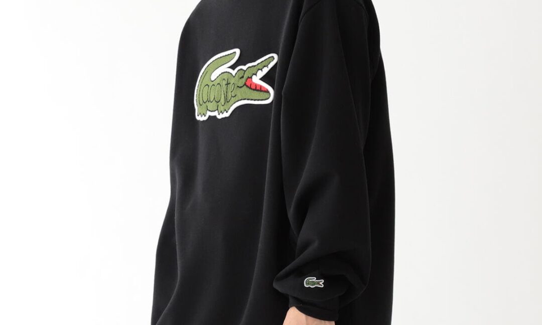 特大クロコロゴがポイント！LACOSTE × BEAMS 別注 Big Croco Crew Sweatが2021年 1月下旬発売 (ラコステ ビームス)