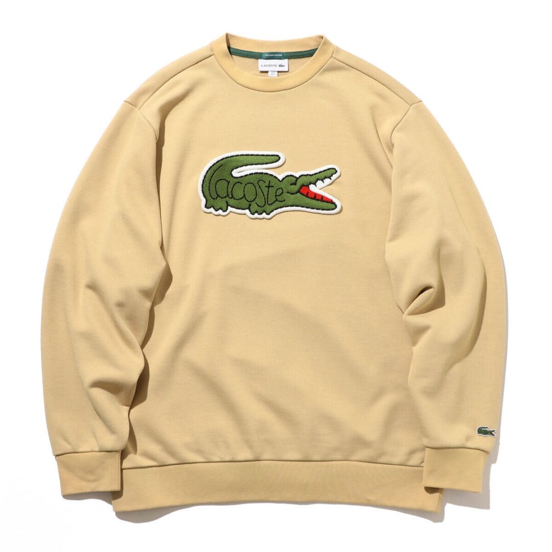 特大クロコロゴがポイント！LACOSTE × BEAMS 別注 Big Croco Crew Sweatが2021年 1月下旬発売 (ラコステ ビームス)