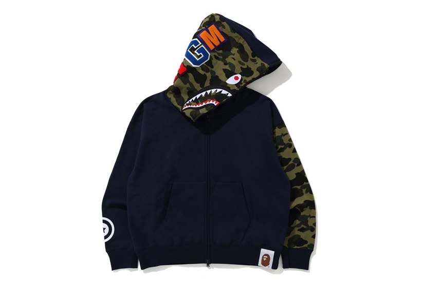 A BATHING APEから大幅にボリュームアップしたGIANT SIZEで仕上げたフーディー「GIANT SHARK FULL ZIP HOODIE」が12/5 発売 (ア ベイシング エイプ レオパード)