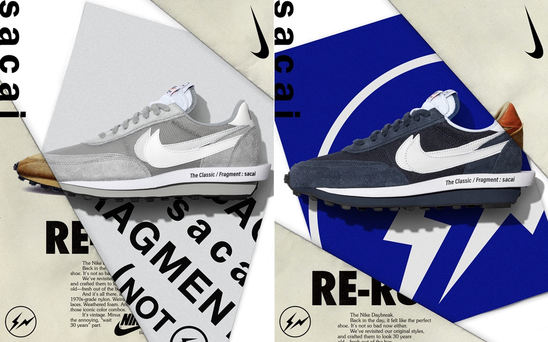 国内 8/24 発売予定】FRAGMENT × Sacai × NIKE LDwaffle SF “Grey/Blue ...