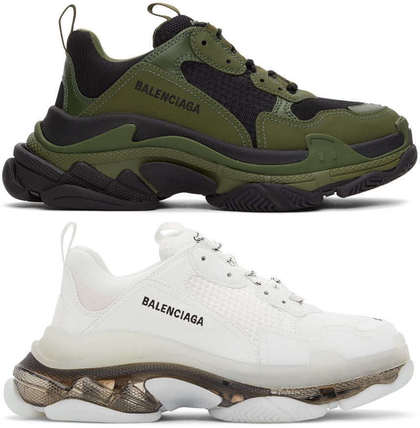 ブラック/カーキ” “ホワイトクリアソール”のBALENCIAGA Triple-s